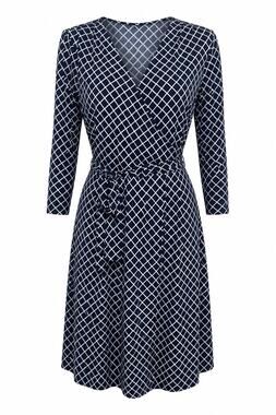 Liz Claiborne Navy Blue Pattern Wrap Dress Medium